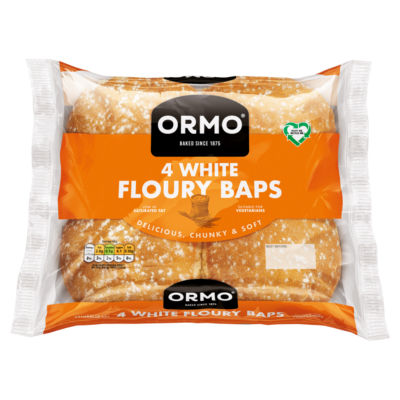 4 White Floury Baps