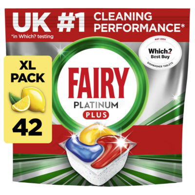 Platinum Plus All In One Dishwasher Tablets, Lemon, 42 Tablets thumbnail 2