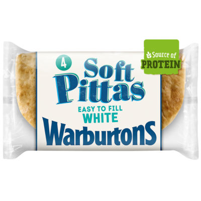 Warburtons 4 Soft White Pittas