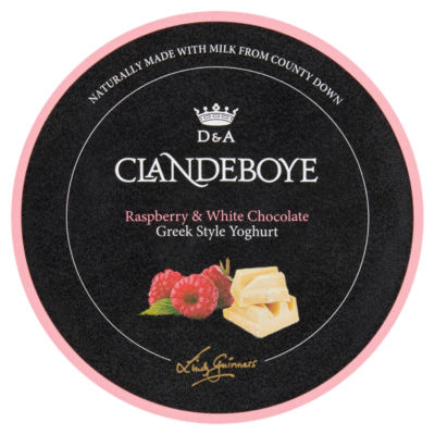 Raspberry & White Chocolate Authentically Strained Greek Style Yoghurt 150g thumbnail 2