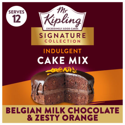 Mr Kipling Signature Collection Indulgent Cake Mix Belgian Milk Chocolate & Zesty Orange 416g