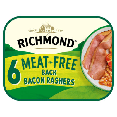 Vegan & Vegetarian Meat Free 6 Back Bacon Rashers 120g thumbnail 2