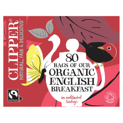Fairtrade 80 Organic English Breakfast in Unbleached, Plastic-Free Bags 232g thumbnail 2