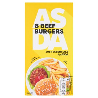 Just Essentials 8 Beef Burgers 397g thumbnail 2