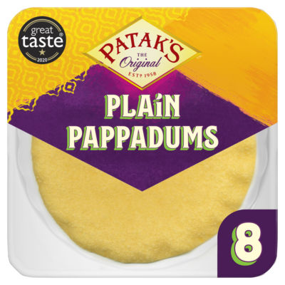 Plain Pappadums x 8