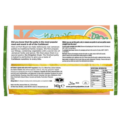 Jamaican Butternut Squash & Lentil Patty 140g thumbnail 3
