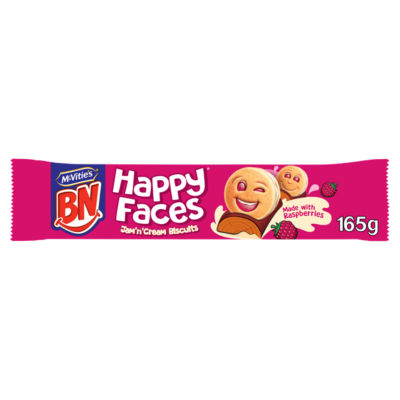 BN Happy Faces Jam 'n' Cream Biscuits 165g thumbnail 2
