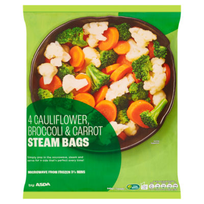 Steam Bags Broccoli, Cauliflower & Carrot 4 x 160g (640g) thumbnail 2