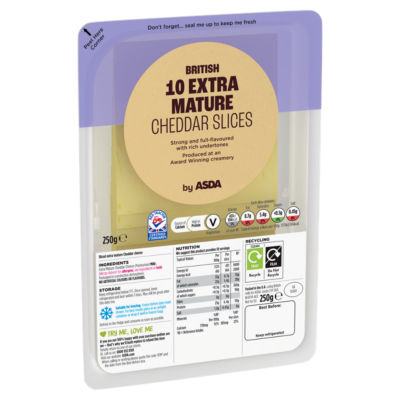 10 British Extra Mature Cheddar Slices 250g thumbnail 2