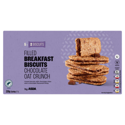 Filled Breakfast Biscuits Chocolate Oat Crunch 5 x 44g (220g) thumbnail 2