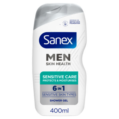 Sanex Men Skin Health Sensitive 6 in 1 Body Wash Shower Gel