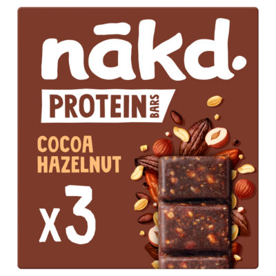 nakd. Protein Cocoa Hazelnut Fruit & Nut Bars 3 x45g thumbnail 2