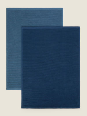 Blue Ribbed Tea Towel - Set of 2 thumbnail 2