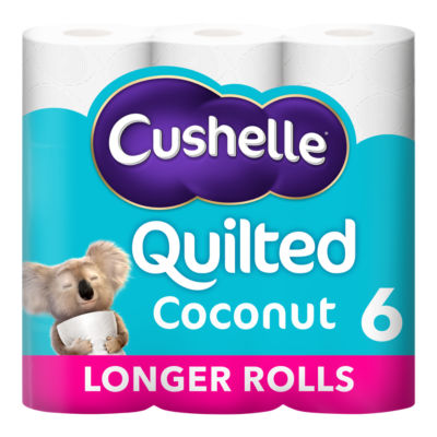 Quilted Coconut Toilet Roll 6 Longer Rolls 50% More Sheets thumbnail 2