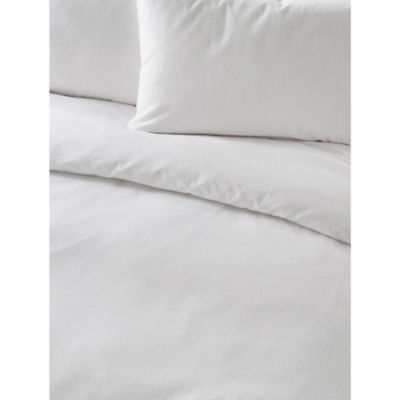 White Brushed Cotton Plain Duvet Set - Super King thumbnail 3