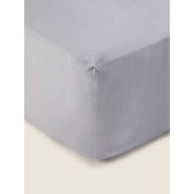 Grey Plain Soft Touch Fitted Sheet - Single thumbnail 2