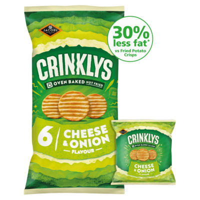 Crinklys Cheese & Onion Multipacks 6x23g thumbnail 2