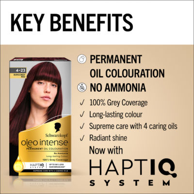 Oleo Intense Permanent Oil Colour 4-23 Burgundy Red Hair Dye thumbnail 3