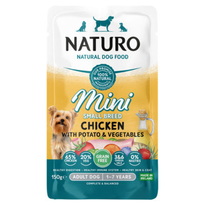 Naturo Natural Pet Food Mini Chicken with Potato and Vegetables Adult Dog 1 to 7 Years 150g