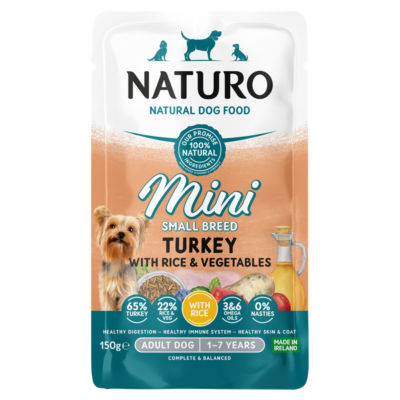 Natural Dog Food Mini Small Breed Turkey with Rice and Vegetables Adult Dog 1-7 Years 150g thumbnail 2