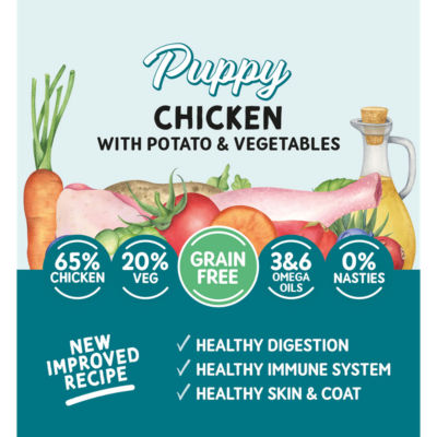 Natural Dog Food Puppy Chicken with Potato & Vegetables Puppy Dog 2-12 Months 150g thumbnail 3