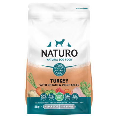 Natural Dog Food Turkey with Potato & Vegetables Adult Dog 1-7 Years 2kg thumbnail 2