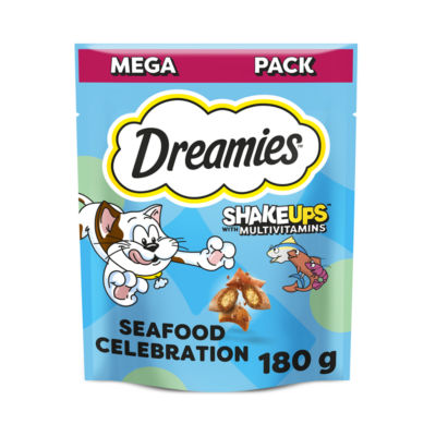 Dreamies Shakeups Multivitamins Seafood Celebration Cat & Kitten Treats 180g
