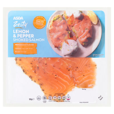 Zesty Lemon & Pepper Smoked Salmon 100g