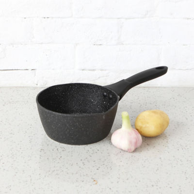 Black Marble Effect Soft Grip Saucepan 16cm