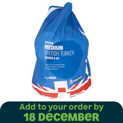 Frozen Medium Basted Whole British Turkey 3.9kg - 5.29kg Serves 8-10