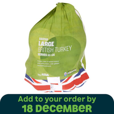 Frozen Large Basted Whole British Turkey 5.3kg - 7.29 kg Serves 11-14
