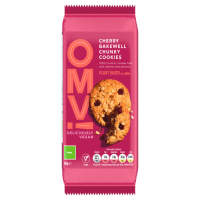 Plant Based OMV! Cherry Bakewell Chunky Cookies 180g thumbnail 2