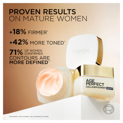 L’Oréal Paris Age Perfect Collagen Expert Retightening Night Cream, with Collagen Peptides, 50ml thumbnail 3
