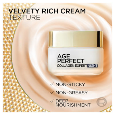 L’Oréal Paris Age Perfect Collagen Expert Retightening Night Cream, with Collagen Peptides, 50ml thumbnail 4