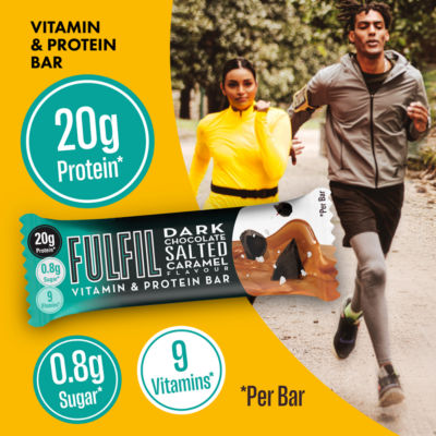 Dark Chocolate Salted Caramel Flavour Vitamin & Protein Bar 55g thumbnail 3