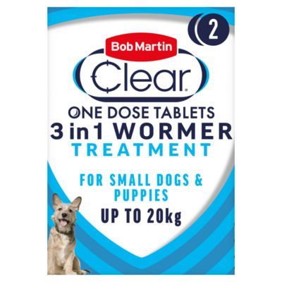 Clear Treatment 3 in 1 Flavoured Wormer 150/144/50mg Tablets for Dogs 2 Tablets thumbnail 2