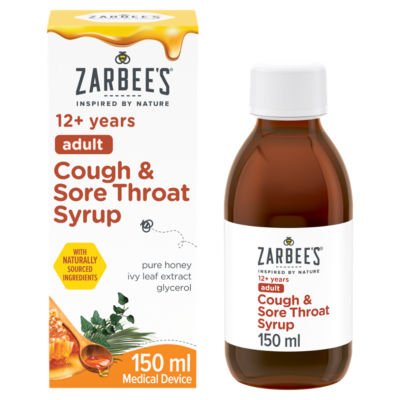 Zarbee’s Adult Cough & Sore Throat Syrup Honey-Based 150ml thumbnail 2