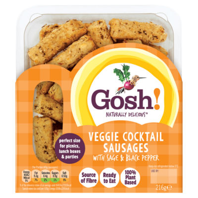 Veggie Cocktail Sausages with Sage & Black Pepper 216g thumbnail 2