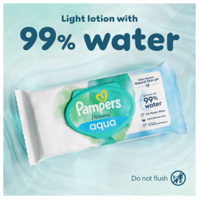 Harmonie Aqua Baby Wipes Plastic Free 4 Packs = 192 Baby Wet Wipes thumbnail 3