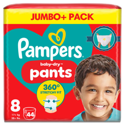 Baby-Dry Nappy Pants Size 8, 44 Nappies, 17kg+, Jumbo+ Pack thumbnail 2