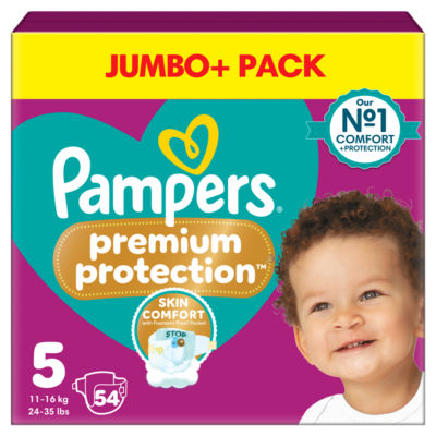 Premium Protection Size 5, 54 Baby Nappies, 11kg-16kg thumbnail 2