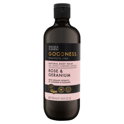Goodness Rose & Geranium Natural Body Wash 500ml thumbnail 2