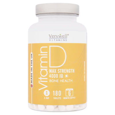 Vitamin D Max Strength 4000IU Bone Health 180 Tablets thumbnail 2