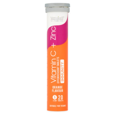 Vitamins Orange Flavour Vitamin C & Zinc 20 Effervescent Tablets thumbnail 2