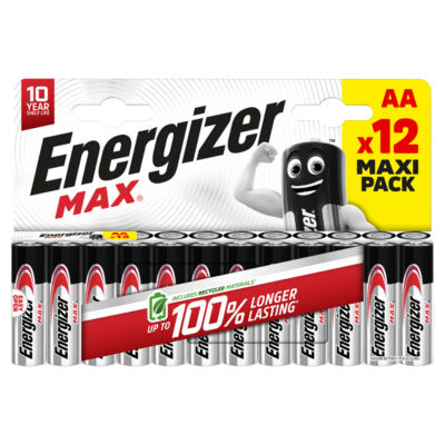 Max AA Batteries, Alkaline, 12 Pack thumbnail 2