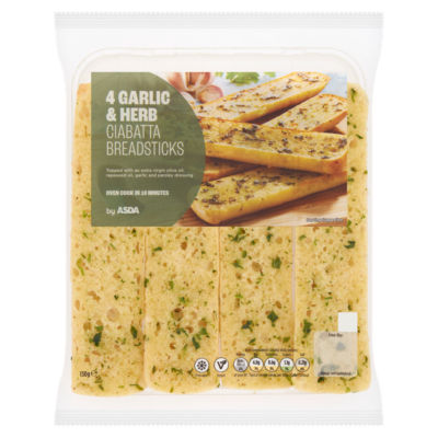 4 Garlic & Herb Ciabatta Breadsticks 130g thumbnail 2