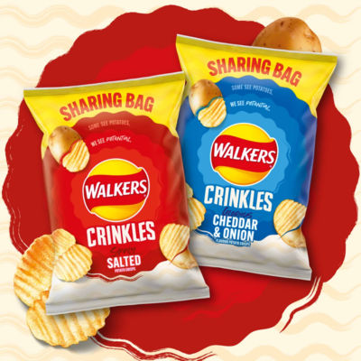 Crinkles Cheddar Cheese & Onion Sharing Crisps 140g thumbnail 3