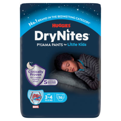 DryNites Bedwetting Pyjama Nappy Pants Boy 3-4yrs 16 Pants