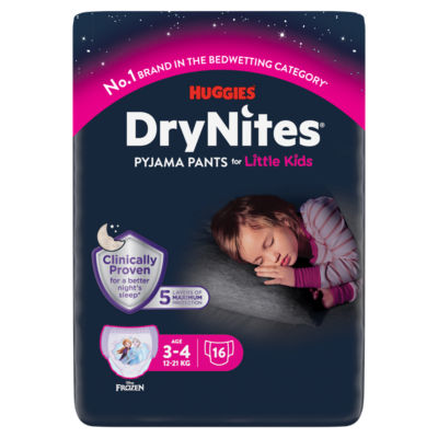 DryNites Bedwetting Pyjama Nappy Pants Girl 3-4yrs 16 Pants