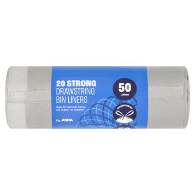20 Strong Drawstring Bin Liners 50 Litres thumbnail 2